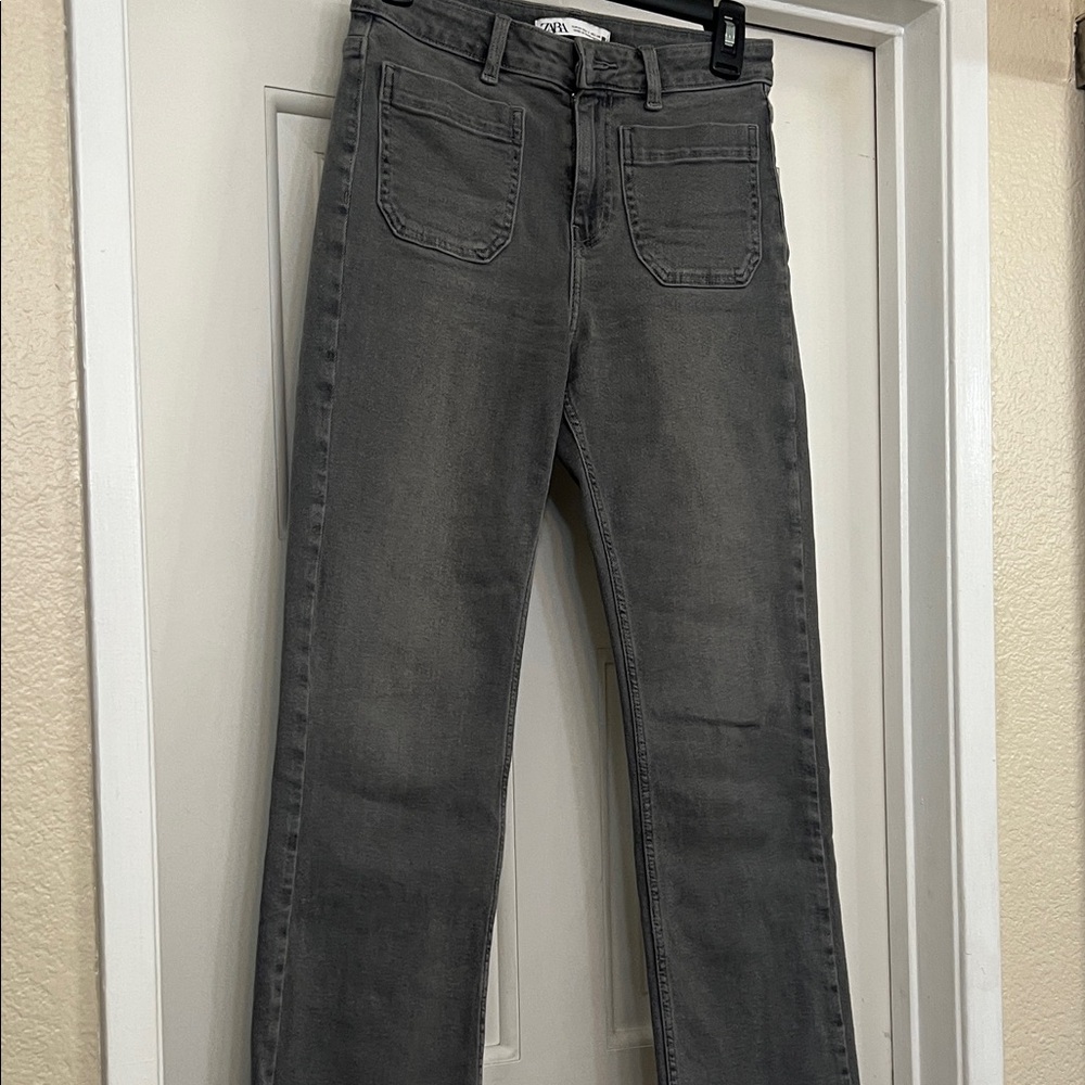 Zara Gray Ankle & Cropped Jeans